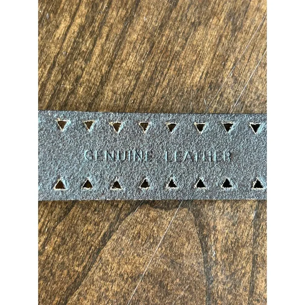 vintage Lauren Ralph Lauren brown leather belt triangle laser-cut edge women 30